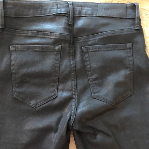 BCBG Dress Leather-Look Waxed Denim - Picture 1 of 4